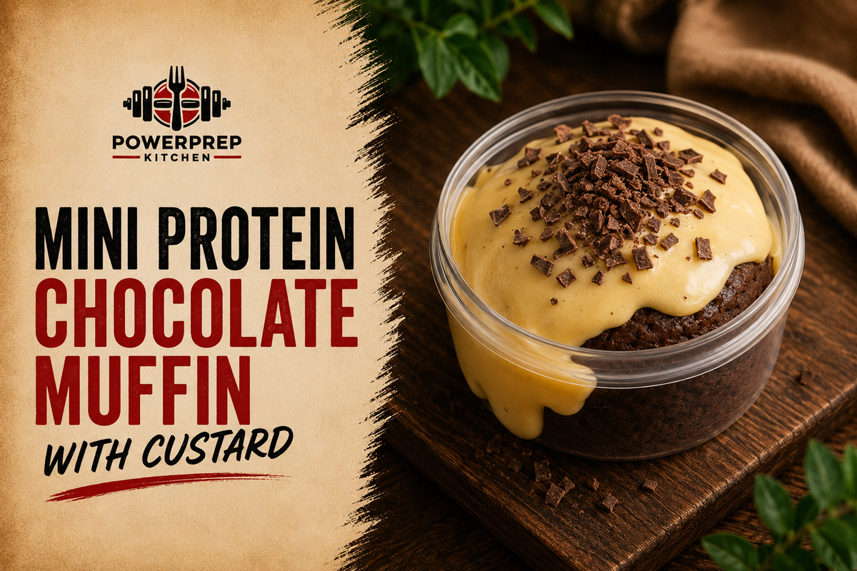 Chocolate Protein Muffin with Custard